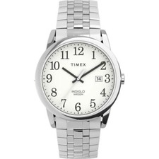 Timex TW2V40000, Easy Reader, Men's, Silvertone Expansion, Indiglo, Date picture