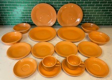 Vintage Genuine Fiestaware by Homer Laughlin Orange Dinner Dish Set 18 pc U.S.A. picture