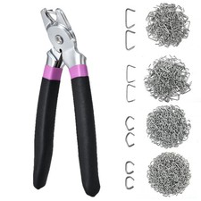 270 Pcs Galvanized Hog Rings Kit with Bent Pliers for Auto Upholstery Fence Pet picture