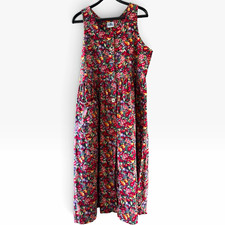 Rare Vintage Dogwood Lane Fruit Floral Dress Novelty Ceramic Buttons Pockets 90s picture