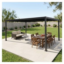 Kozyard Outdoor Aluminum Louvered Pergola 12x16 Gray Patio Shelte picture