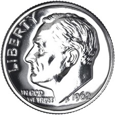 1962 (P) Roosevelt Dime Gem Proof 90% Silver picture