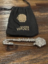 Vintage Gianni Versace’s Iconic 1994 Safety Pin Brooch w/crystal embellishments picture