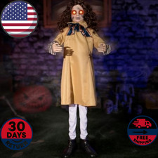 48in Animated Halloween Scary Doll Sound Activated LED Eyes Haunted Yard Decor picture