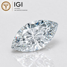 Lab Grown Diamond 1.52CT E Color VS2 Marquise Loose Gemstone IGI Certified picture