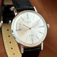 NOS Poljot De LUXE Ultra Slim 23 Jewels 2209 Soviet Vintage Men`s Wristwatch picture