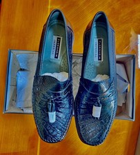 Vintage Florsheim Imperial Ackerley 18097 Caiman Crocodile Loafers 9D NIB NOS picture