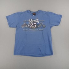 Vintage 90s Harley Davidson Final Assembly Plant Tee Mens Size Large Blue Biker picture