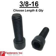 3/8-16 Socket Head Cap Screws Allen Black Oxide 12.9 (CHOOSE LENGTH & QTY) picture