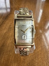 Vintage 1930’s Gruen Curvex Cal 370 Faceted Crystal Tank Watch Works 10kt GF picture