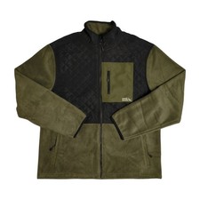 Eddie Bauer Men's Mixed Media Regular Fit Full Zip Fleece Jacket (Green, XXL) picture