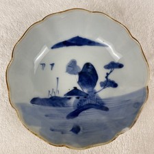 Antique Japanese Blue and White Porcelain Bowl picture