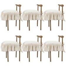 Novabright 6 Pcs Ruffle Chair Cushions Cover 17.5 x Retro Cream Whit No Padding picture