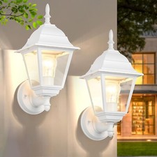 2-Pack Waterproof Outdoor Wall Porch Lights White Exterior Light Fixtures picture