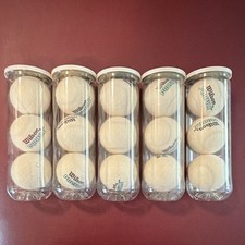 Lot of 5 VTG NOS Wilson Profile WHITE Tennis Balls Sealed Clear Tube Rare picture