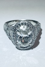 JB Star Platinum Diamond Ring 2.02 CT w/ 6 Half Moon Diamonds 1.44 CT picture