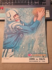 NOVEMBER 20, 1966 LIONS VS COLTS NFL FOOTBALL PROGRAM LIONS WON 20-14 picture