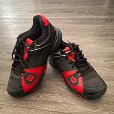 Wilson Men's Tennis Shoes Lace-Up Sneakers Black/Red US 10.5 Medium picture