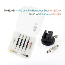 Timelab Watch Band Strap Link 4-PC Pin Remover Set Mini Clamp Vice Vise picture