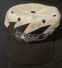 Vintage 90s Orlando Magic Logo Athletic First Gen Shark Tooth SnapBack Hat Wool picture