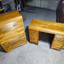 Mid Century Modern Highboy Dresser & Vanity Mcm Vintage REFINISHED Matching picture