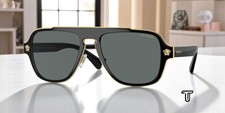 VERSACE VE2199 100281 Black Polarized Grey 56 mm Men's Sunglasses picture