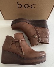 Brown Wedge Boots Womens 7.5 B.O.C Leonna picture
