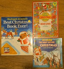 VTG Illustrated Christmas Childrens Book Lot - Richard Scarry, Shari Lewis, Look picture