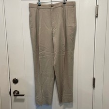Marcellotino Uomo Italia Mens 36 Tan 100% Wool Pleated Dress Pants Made in Italy picture