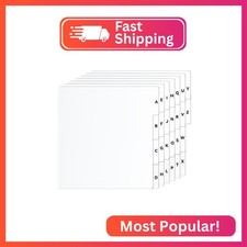 Marspark 26 Pcs Vinyl Album Divider, A-Z Record Divider, White, Horizontal picture