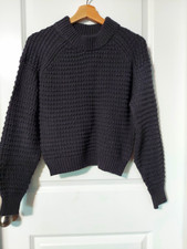 Universal Thread Women’s Gray Ribbed Knit Mock Neck Pullover Sweater XS Raglan picture