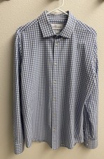 Mizzen+Main Leeward Trim Fit LargeBlue/White Check button down Shirt picture