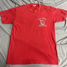 Vintage 70s 80s Ohio State University Buckeyes T Shirt Sz L Single Stitch USA picture