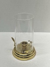 Partylite Contessa Brass Candle Lamp w/Ribbed Glass Hurricane P7750/G New Opn Bx picture