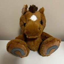 Aurora World Soft Plush Brown Horse Stuffed Animal Horseshoe Paw White Blaze picture