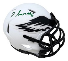 Devonta Smith Signed Philadelphia Eagles Lunar Eclipse Mini Speed Helmet BAS picture