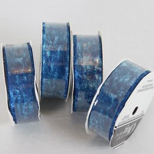 4 Blue Denim Looking Polyester Ribbon 7/8