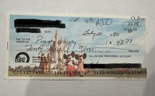 Vintage Disneyland - Personal Check. Walt Disney World - Very Rare picture