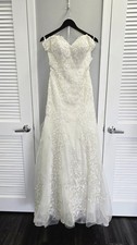 Hera White HW2175 Wedding Dress Size 4 Ivory Lace Off Shoulder Mermaid Gown picture