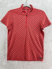 Kerrits Icefil Riding Top Women S Orange Horse Head Print Quarter Zip Equestrian picture