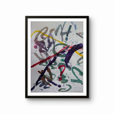 Hand Painted 11x14 Abstract Painting Acrylic Multicolor Living Room Wall Art picture