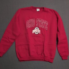 Vintage Ohio State Buckeyes Crewneck Mens XL Red Sweater Santee Heavyweight picture