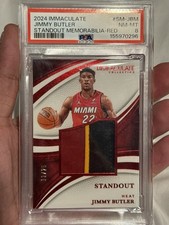 2024-25 Immaculate Standout Memorabilia Red Jimmy Butler GU Patch /25 PSA 8 picture