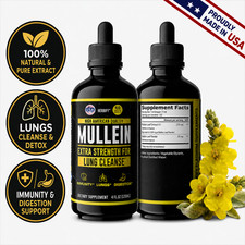 Mullein Drops Supplement for Lungs Support & Cleanse, Flower & Leaf Extract, 4oz picture