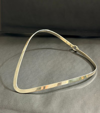 Vintage Sterling Silver V-Shaped Collar Choker Necklace Mexico .925 beautiful picture