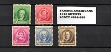1940 US Famous American Artists Set Scott #884-888 MNH OG picture