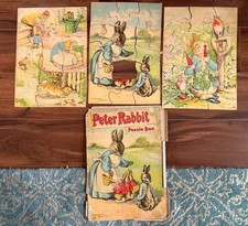 Antique c1913 Milton Bradley Peter Rabbit Puzzle Box 3 Beatrix Potter picture