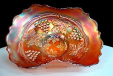 Fenton Iridescent Carnival Glass Marigold Grape & Cable 8