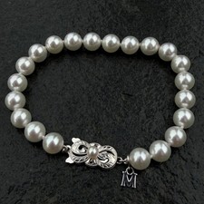 Mikimoto Akoya Pearl Bracelet 7-7.5mm 18k White Gold Clasp 7