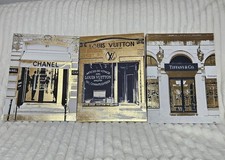 Chanel,Louis Vuitton & Tiffany&CO Wall Frame Decor Lot Of 3 White/Gold/BLK 12×16 picture